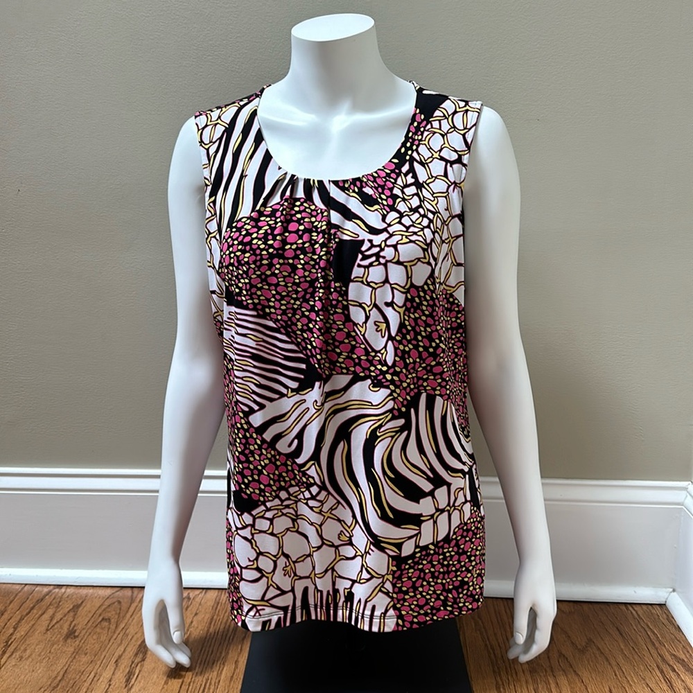 Christopher & Banks size L bright sleeveless dress top